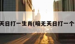 暗无天日打一生肖(暗无天日打一个生肖)