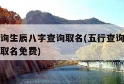 五行查询生辰八字查询取名(五行查询生辰八字查询取名免费)