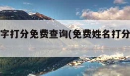 免费名字打分免费查询(免费姓名打分测试打分)