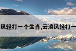 云淡风轻打一个生肖,云淡风轻打一数字