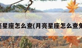 月亮星座怎么查(月亮星座怎么查免费)