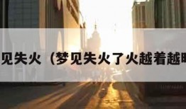 梦见失火（梦见失火了火越着越旺）