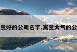大气寓意好的公司名字,寓意大气的公司名称