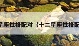 十二星座性格配对（十二星座性格配对表）