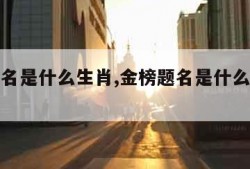 金榜题名是什么生肖,金榜题名是什么生肖最佳
