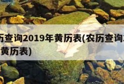 农历查询2019年黄历表(农历查询2019年黄历表)
