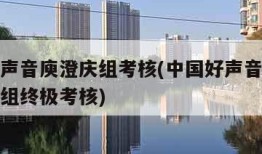 中国好声音庾澄庆组考核(中国好声音第一季庾澄庆组终极考核)