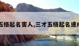 三才五格起名害人,三才五格起名速成取名