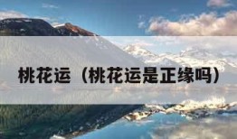 桃花运（桃花运是正缘吗）