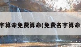 名字算命免费算命(免费名字算命运)