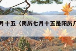 阴历七月十五（阴历七月十五是阳历几月几日）