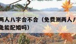 免费测两人八字合不合（免费测两人八字合不合牛和兔能配婚吗）