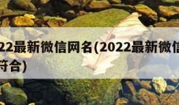 2022最新微信网名(2022最新微信网名符合)