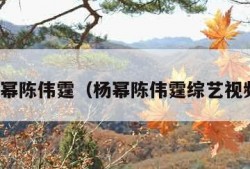杨幂陈伟霆（杨幂陈伟霆综艺视频）
