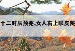 眼皮跳十二时辰预兆,女人右上眼皮跳十二时辰预兆