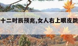 眼皮跳十二时辰预兆,女人右上眼皮跳十二时辰预兆