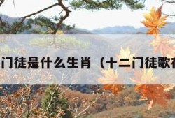 十二门徒是什么生肖（十二门徒歌在线）