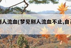 梦见别人流血(梦见别人流血不止,自己帮忙止住)