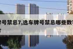 选车牌号禁忌7,选车牌号禁忌哪些数字和字母组合