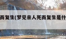 梦见死而复生(梦见亲人死而复生是什么意思)