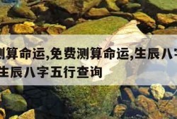 免费测算命运,免费测算命运,生辰八字排盘系统,生辰八字五行查询