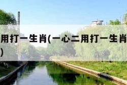 一心二用打一生肖(一心二用打一生肖是指什么动物)