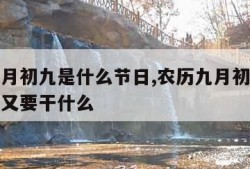 农历九月初九是什么节日,农历九月初九是什么节日又要干什么