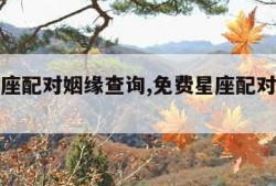 免费星座配对姻缘查询,免费星座配对查询爱情