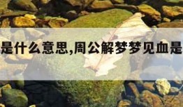 梦见血是什么意思,周公解梦梦见血是什么预兆
