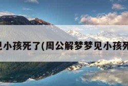 梦见小孩死了(周公解梦梦见小孩死了)