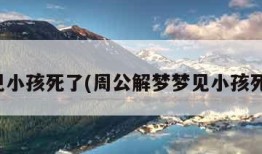 梦见小孩死了(周公解梦梦见小孩死了)
