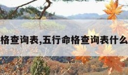五行命格查询表,五行命格查询表什么水命好