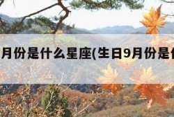 生日9月份是什么星座(生日9月份是什么星座男)