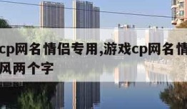 游戏cp网名情侣专用,游戏cp网名情侣专用古风两个字