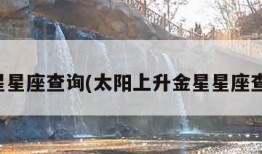 金星星座查询(太阳上升金星星座查询)