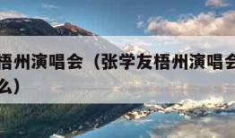 张学友梧州演唱会（张学友梧州演唱会串烧曲目是什么）