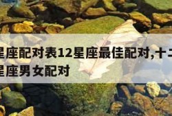 十二星座配对表12星座最佳配对,十二星座配对星座男女配对