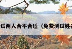 免费测试两人合不合适（免费测试姓名配对）