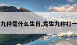 龙生九种是什么生肖,龙生九种打一动物