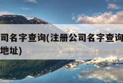 注册公司名字查询(注册公司名字查询去速恒财税送地址)