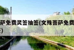 文殊菩萨免费灵签抽签(文殊菩萨免费灵签抽签30签)