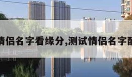 测情侣名字看缘分,测试情侣名字配对