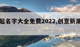 公司起名字大全免费2022,创意新潮公司名字