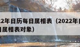 2022年日历每日属相表（2022年日历每日属相表对象）