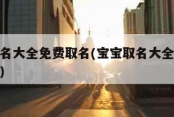 宝宝取名大全免费取名(宝宝取名大全免费取名男孩)
