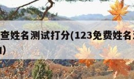 123查姓名测试打分(123免费姓名测试吉凶)