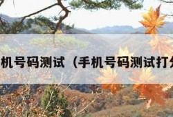 手机号码测试（手机号码测试打分）