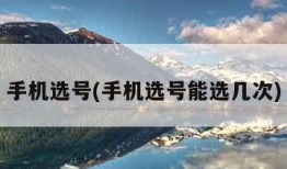手机选号(手机选号能选几次)