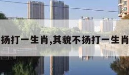 其貌不扬打一生肖,其貌不扬打一生肖和数字