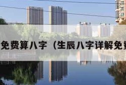 周易免费算八字（生辰八字详解免费版）